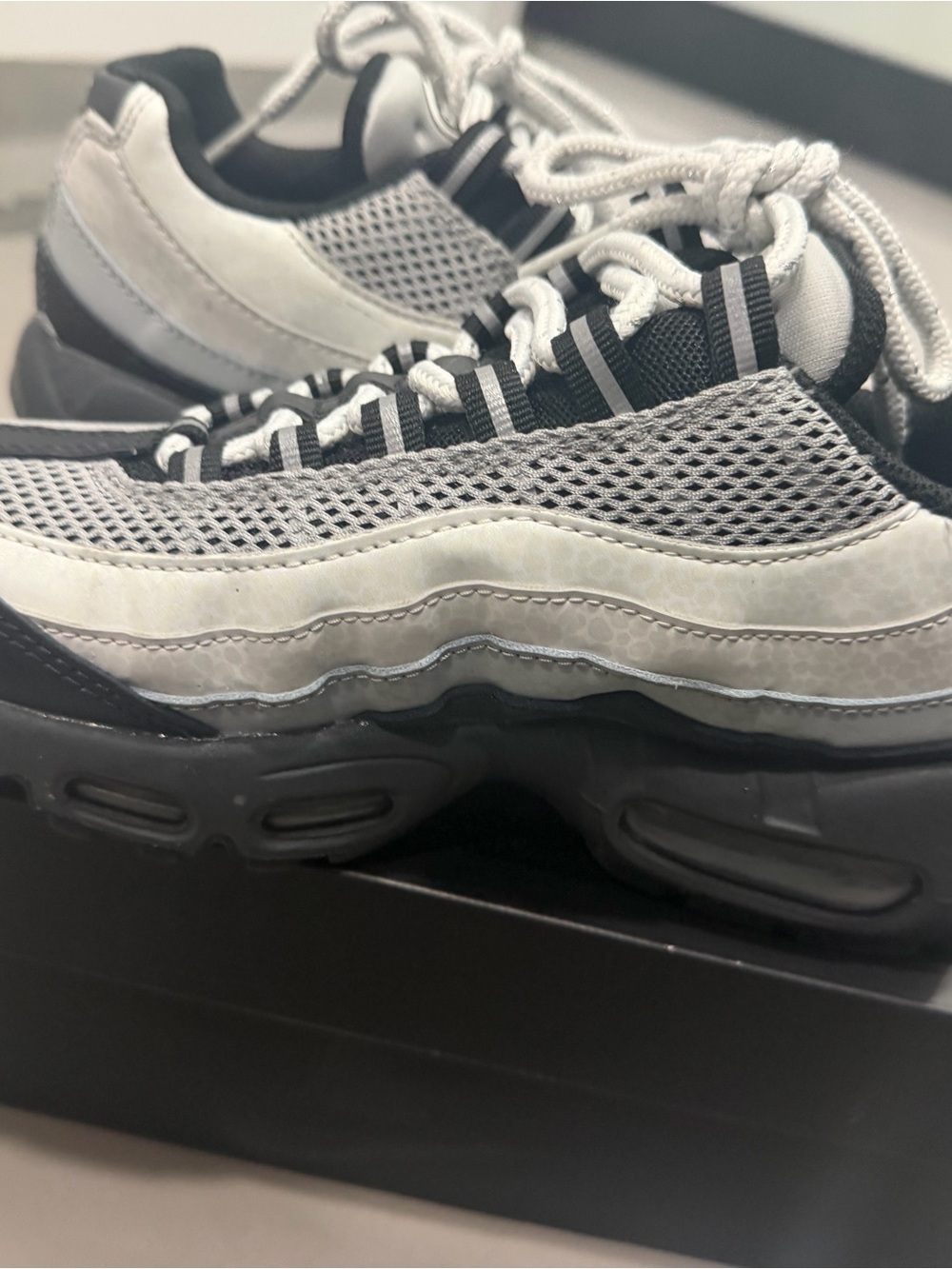 Nike Black and White Mesh Air Max Sneakers - Picture 2 of 11